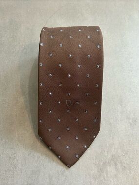 Christian Dior Polka Dot Necktie | Brown & Blue
